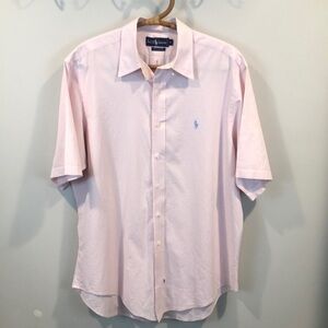Vintage Ralph Lauren Polo Preppy Seersucker Button Down Shirt Size XL